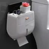 Toiletpapier houders waterdichte toiletpapierbak muurbevestiging papier houder opbergdoos organisator multifunctionele tissuebox badkamer accessoires 221205