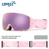 Ski Goggles Copozz Magnetic Polarized Anti-Fog Winter Double-Layers UV400 Protection Men Glasses Eyewear with Lens Case Set 221203