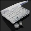 Craft Tools 25Pcs Clear Sewing Hine Bobbin Spool Tools Empty Bobbins Spools Plastic Storage Box For Home Accessories Tool H1 Drop De Dhta1