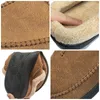 Slippers Men s Home Winter Indoor Plush Warm Shoes Thick Bottom Waterproof Leather House Man Suede Cotton 221203