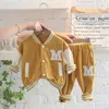 Kledingsets Babymeisjes jongens lente herfst kinderen outfits babyball jas peuter kinderen sportkleding 2 -delige pak 221203