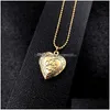 Pendant Necklaces P O Frame Memory Locket Pendant Necklace Sier/Gold Color Romantic Love Heart Cute Paw Prints Jewelry Women Gift Dr Dheij