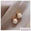 Bengelen kroonluchter mode Koreaanse oversized witte parel drop bengelen oorbellen voor vrouwen Boheems gouden bruiloft sieraden cadeau 86 d3 de dhh2c