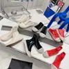 Klassieke nieuwe vintage distressed canvas schoenen Paris High Top Wash vernietigd oud effect gevulkaniseerd zool halve slippers zwart wit rood stel