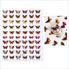 Andra dekorativa klistermärken Butterfly Pattern Nail Sticker MTI Design Laser 3D Gradient Butterflies Decals Womens Manicure Decoration DHK26