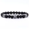 Bedelarmbanden 4 kleuren natuursteen vervalste armbanden charmes kroon armband zeshoekige koper matte armbanden unisex mode sieraden dhh6z