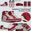 Jumpman 1 Basketball Shoes High OG Lost Found 1s Mens Womens Sneakers Varsity Red Black Sail Muslin Trainers Release Date