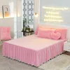 Bedding sets Luxury Pure Color Plush Shaggy Warm Fleece Girl Set Mink Velvet Double Duvet Cover Bed Skirt Pillowcase Home Textile 221205