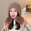 BeanieSkull Caps Women Winter Peruvian Beanie Hat Ski Cap Fleece Lined Ear Flaps Hats With Rabbit Fur Pompoms S2591 221203