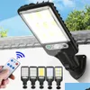 Solar Garden Lights Led Solar Garden Lights Outdoor Street Lamp Remote Control 3 Mode Motion Sensor Waterproof Sunlight Patio Decora Otqnj