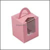 Cupcake tek cupcake kutuları açık pencere tutamağı taşınabilir aron kutusu köpük snack kağıt paketi doğum günü parti tedariki 103 dr dhua8