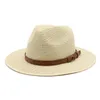 Panama Hat Spring Summer Straw Sun Hats For Women Man Outdoor UV Protection Beach Cap Chapeau Femme