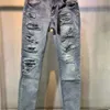 Jeans da uomo 2021 Designer da uomo Distressed Strappato Biker Slim Fit Moto Denim per Uomo Moda di alta qualità Jean Mans Pantaloni Pour Hommes Realdkap