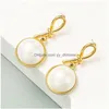 Dangle Chandelier Elegant Korean Simated Pearl Dangle Earrings For Woman Vintage Geomrteic Big Round Drop Party Jewelry Brincos Del Dhwmf