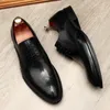 حجم كبير الحجم 37-46 أسود / بني بروغ رجال الأعمال الفستان الأحذية أحذية حفل زفاف من الجلد الحقيقي
