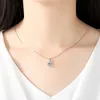 Classic Pendant Necklace S925 Silver Micro Set 3A Zircon Box Chain Necklace European Fashion Women High end Collar Chain Wedding Party Jewelry Accessories Gift SPC