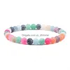 Beaded Charm 6mm runda chakra p￤rlor naturliga sprickarmband f￶r kvinnor m￤n v￤derbitna sten colorf stretch strand armband g￥va g￥vor dhxs8