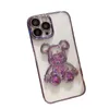 Premium Solid Bear Design Custodie per cellulari Apple Quicksand Custodia per cellulare con strass Ragazze Protettiva posteriore Trasparente TPU Custodie per iPhone14 13 12 Pro max 11 XS