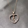 Diamond Heart Neckor Letter Pendant Halsband Fashion Jewelry Accessories Holiday Gifts