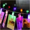 LED Strings 1m 5m LED Garland Card P O Clip String Lights Christmas Festival Party Bruiloft Verjaardag Decoratie Festoon DROP DEL OTX6I