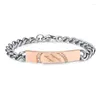 Link Bracelets Romântico Shape de Aço Antelhado Anterior Combinação Amantes da pulseira Bracelete Bracelete do Dia dos Namorados Presente