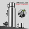 Thermoses Water Bottle Stainless Steel insulated bottle Temperature display Coffee Mugs Case For Thermal vaccum cup 221203