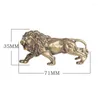 Figurki dekoracyjne zabytkowe mosiądz Lion King Home Decor Mininature Copper Animal Ornaments Bronze Rzeźba Dekoracje