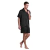 Mäns sömnkläder 100 Silk Pyjama Set Män kort med Boxer 22 Momme Luxury Natural Men's Clothing