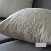 CushionDecorative Pillow Flounced Embedded Lace White Satin Cushion Cover throw pillows no filler for living room 221205