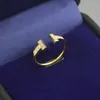 2023 Designer donna anello Weix anello di lusso zirconi anello di moda gioielli classici placcato oro 18k rosa matrimonio all'ingrosso regolabile con scatola senza scatola