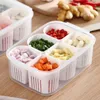 Bouteilles de stockage Organisateur de nourriture utile Assiette séparée Accessoires de cuisine Boîte de réfrigérateur réutilisable à 6 grilles