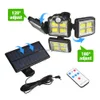 Solv￤ggljus LED Solar Lights 192 198 COB Outdoor Motion Sensor 4 Heads 3 Modes Garden Wall Lamp IP67 Waterproof Landscape Secu Otjsh