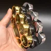 Büyük Parmak Deliği Baş Yuvarlak Metal Knuckle Duster Dört Parmak Tiger Yumruk Tokası Açık Defansif Halka Toka Defansif EDC Aracı
