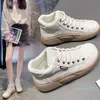 Winter designer boots thick soled rocking shoes versatile fashion high top small white shoes casual retro