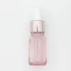 10–50 ml Kirschrosa-Glas-Parfümflasche für ätherische Öle, Flüssigreagenz-Pipette, Tropfflaschen mit roségoldenen Verschlussfläschchen