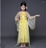 Scen Wear Design Fairy Princess Ancient Chinese Clothes Folk Dance Robe Dress Classical Costumes For Children's Day