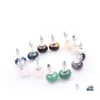 Ohrstecker Heilstein Ohrstecker Rosenquarz Lila Amethyst Kristall Lazi Reiki Ohrring Für Frauen C3 Drop Lieferung Schmuck Dhbi8