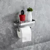 Suportes de papel higi￪nico port￣o de papel higi￪nico de a￧o inoxid￡vel com bandeja Montagem de parede de cozinha WC Phone Phone Punclefree roll rolks acess￳rios de banheiro 221205