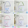Blank Easter Bunny Basket Party Kids Bag tom Canvas Bucket Baby Boy Toddler Stopper liten stor mjuk present￤ggs￤gg 12 Designs YG1206
