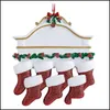 Décorations de Noël Chaussettes en résine de Noël Ornements Pendentif d'arbre Décorations de Noël pour la maison et l'extérieur DIY Pendentifs de chaussettes familiales 4 95Yj Dhxcf