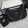 Luxury äkta läderdesigner väska axel crossbody väskor kedje bälte väska halv måne hobo kvinnor svart på total handväska och handväskor kvinnors totes handväska tygväska