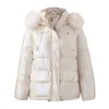 Women's Down Parkas Jacket Lightweight Winter Warm Solid Color Custom Service Removable Hooded Oversized Fleece Sweater 221205