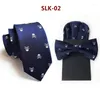 Bow Ties 2022 Fashion Explosion Business Men Edition Halloween Skull Tie Necktie Pocket Insert ثلاث مجموعات من خيوط البوليستر عالية الجودة