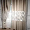 Cortina no estilo europeu de bordado irregular elegante e requintado cortinas de personalização semi-shadeling para sala de jantar