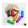 Other Home Storage Organization Waterproof Aluminum Keychain Medication Pill Box Portable Mini Travel Pills Boxes Medicine Vitamin Dh8Dh