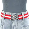 B￤lten F￤rgglada stripe Children's Girdle Enkla och m￥ngsidiga jeans Tillbeh￶r Tunn midja Nylon Canvas Weave Elastic Belt f￶r unisex