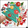 Stickers Muraux Graffiti Autocollants Chambres Autocollant Étanche Dessin Animé Joyeux Noël Décorations Fleur Bonhomme De Neige Père Noël No Repetitio Dhlkr