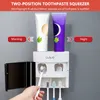 Portaspazzolino Bagno a parete Dentifricio automatico Spremiagrumi Dispenser di dentifricio Porta spazzolino magnetico Porta dentifricio Accessori dv 221205