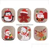 Present Wrap Christmas Burlap Linen DString Bag Gift Wraps Santa Claus Snowman Penguin Elk Candy Jewelry Packaging Present förvaringspåsar Dhigf