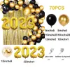 Décorations de Noël 2023 Ans Eve Party Ballons Arc Guirlande Kit Numéro Feuille Ballons Graduation Fête D'anniversaire Décoration Baby Shower Mariage 221205